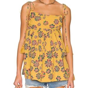 Free People  Indigo Molly Floral Tunic in Glided Combo Size Medium